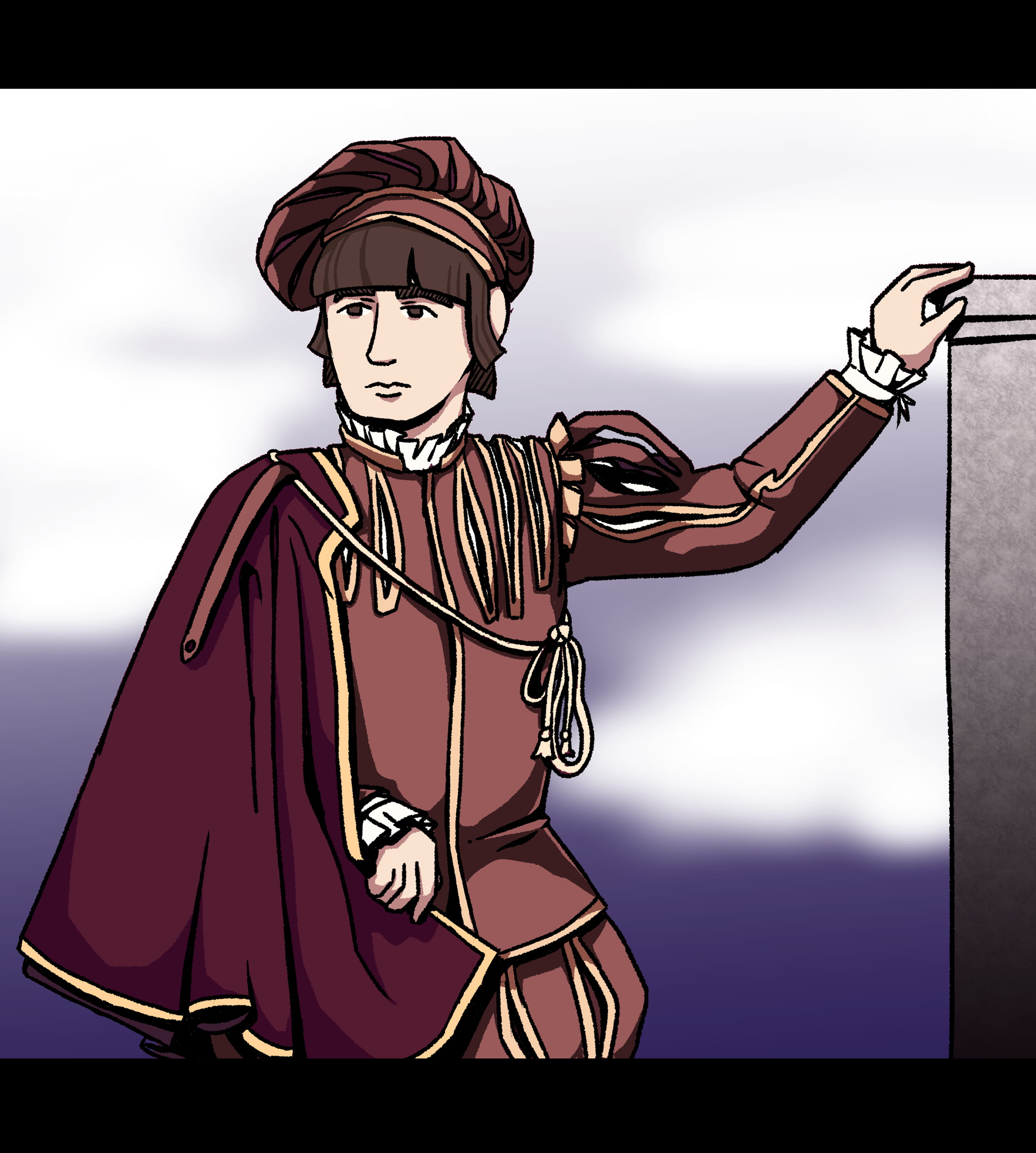 person in renaissance attire