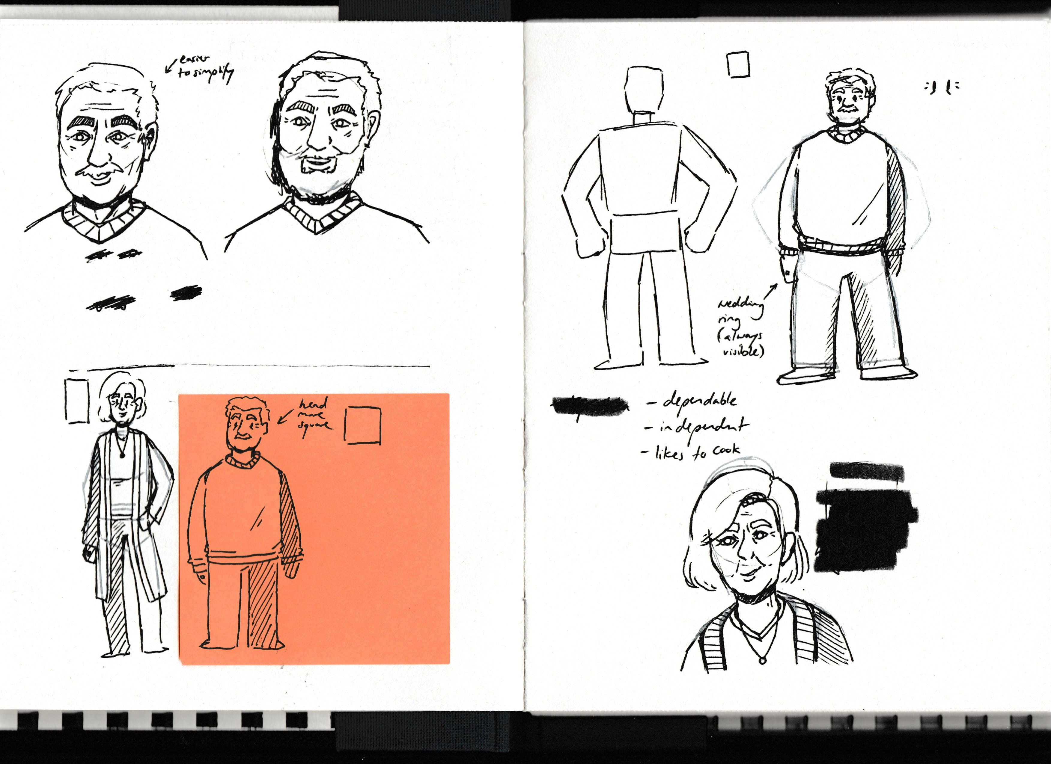initial traditional concept sketches