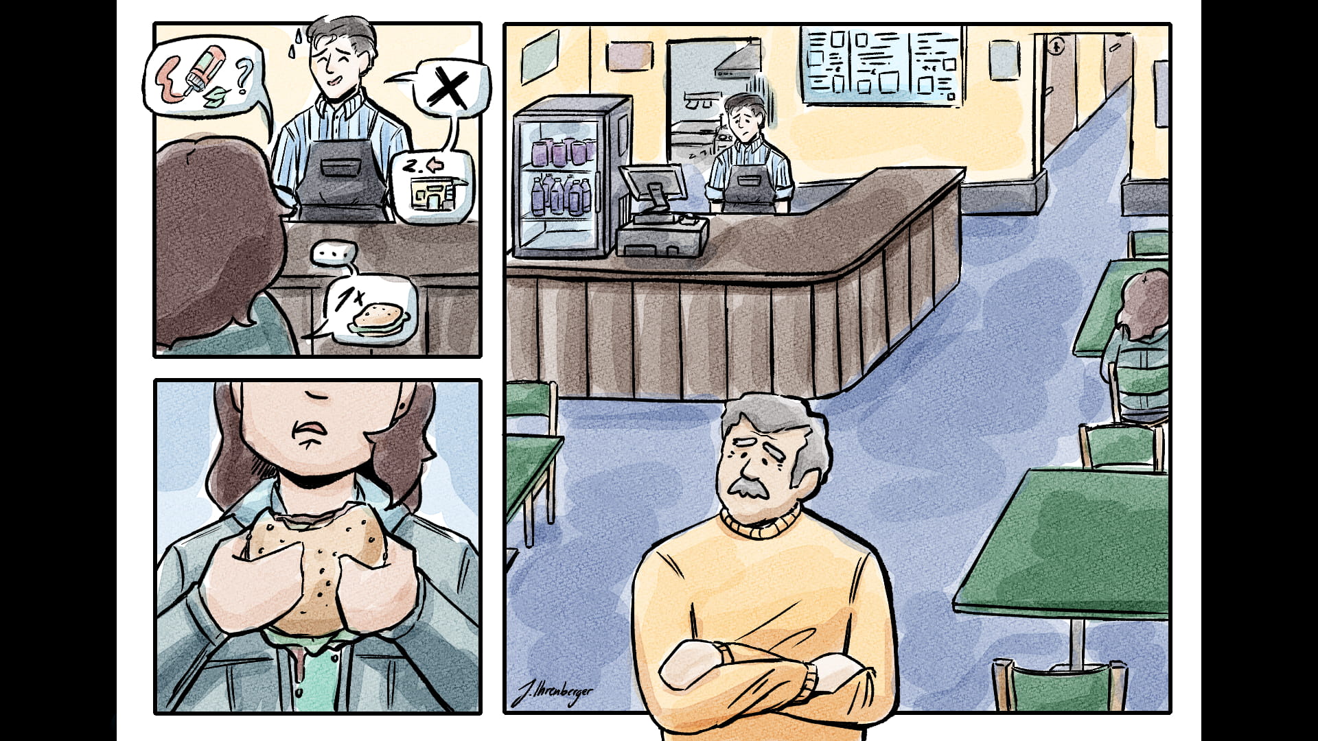 tenth page, jakob evaluates first restaurant