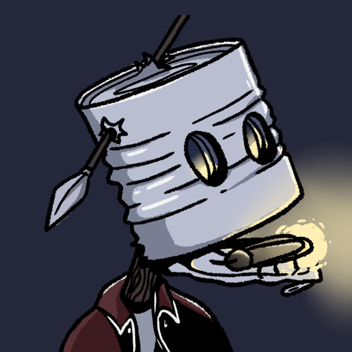 profile icon of personified tin can in shirt